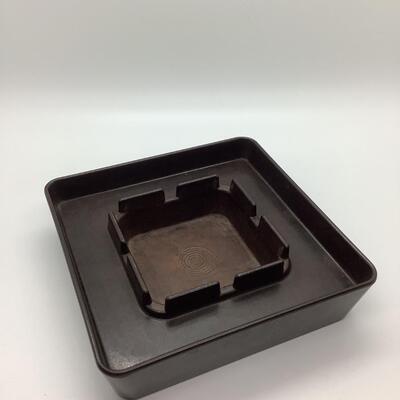 Brown square ashtray