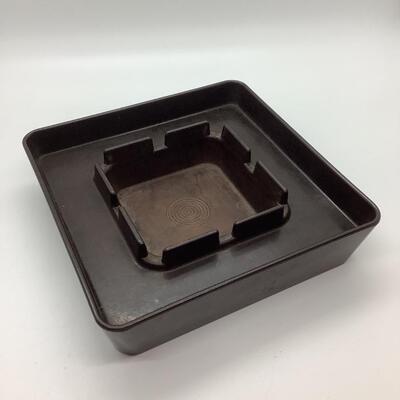 Brown square ashtray