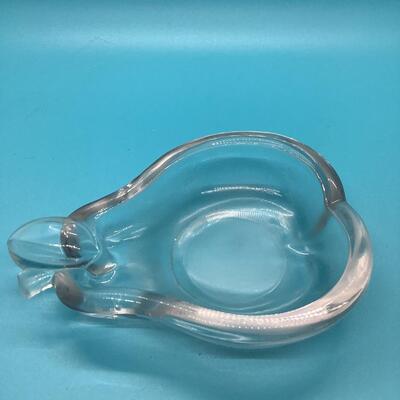 Pear clear glass ashtray