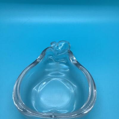Pear clear glass ashtray