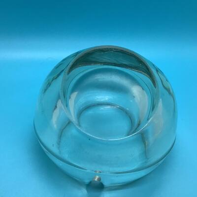 Clear glass angled ashtray