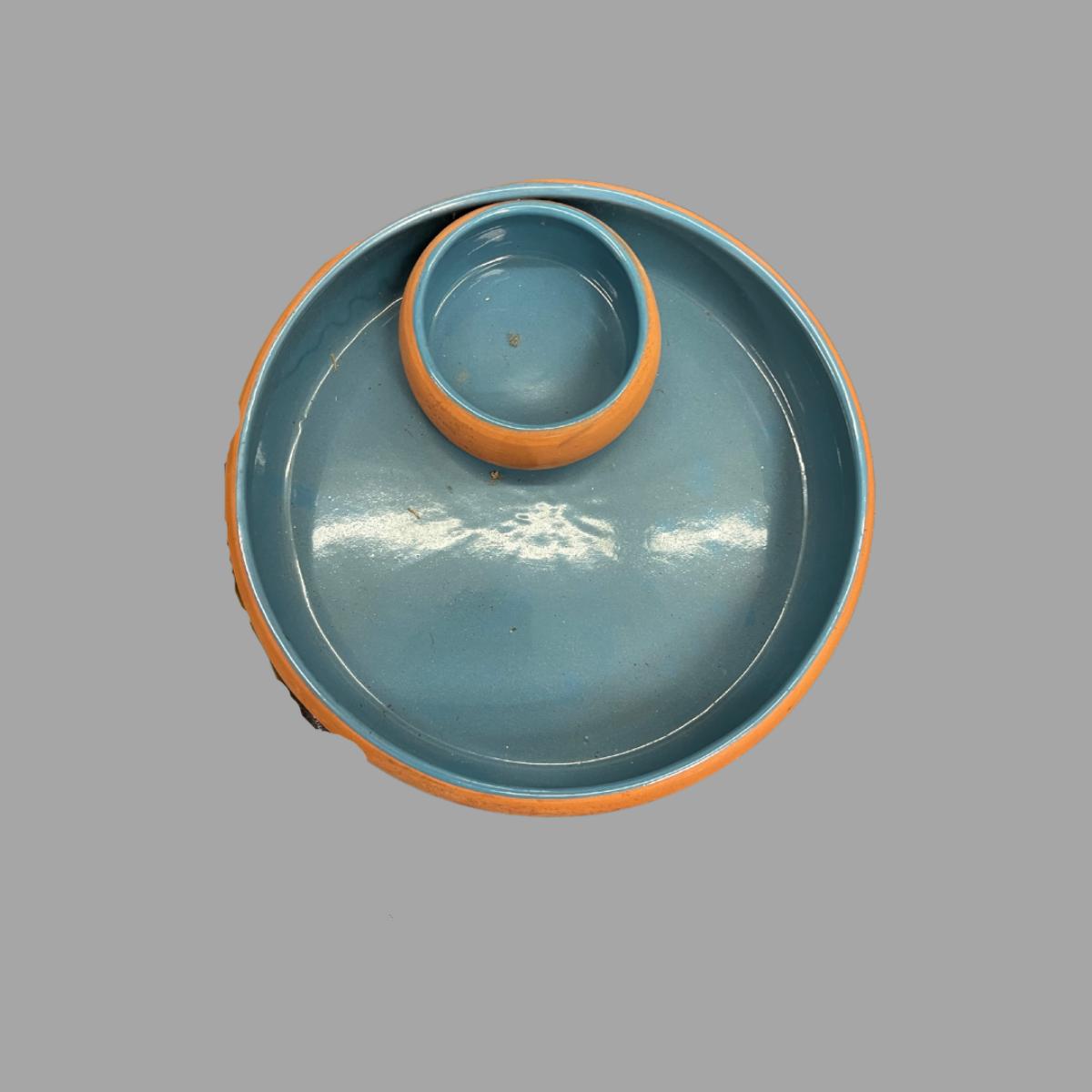 Vintage Terra Cotta Chip and Dip Set