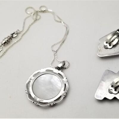 Lot #62  Sterling Silver Necklace & Earrings