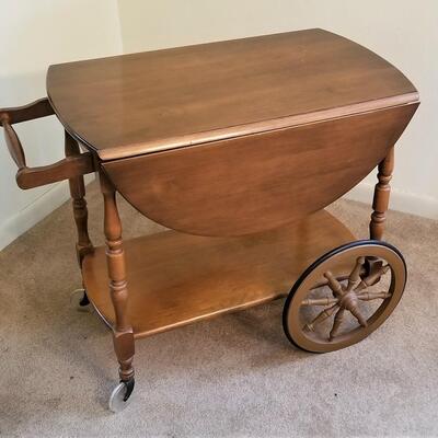 Lot #65  MidCentury Colonial Style Tea Cart