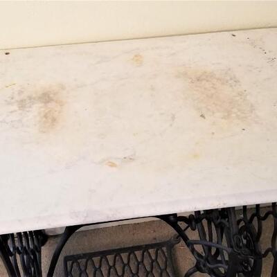 Lot #68  Antique Singer Sewing Machine Base with Marble top