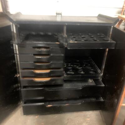 Vintage Oriental Bar (portable) has wheels