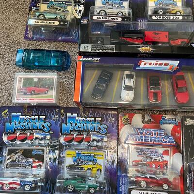 M56-Misc Car Lot, collector cards, AVON Mustang bottle