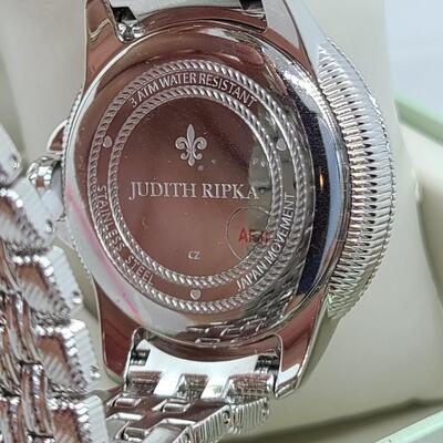 LOTJ102: New in Box Judith Ripka Stainless Steel Diamonique Multi-Functional Watch