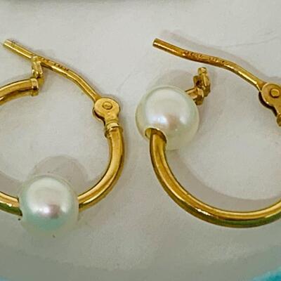 LOTJ107: New 14k Yellow Gold 1/2 inch Hoop Pierced Earrings