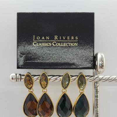 LOTJ110: New In Box Two Pairs of Joan Rivers Fashion Pierced Earrings