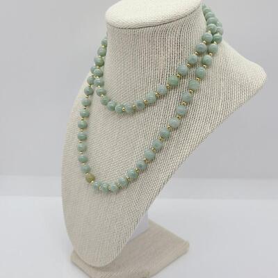 LOTJ 121: Jadeite and 14kt Gold Beaded Necklace