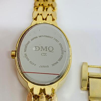 LOTJ139: Ladies DMQ CZ  Diamonique Gold Tone Watch