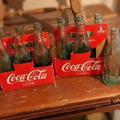 2, 6 Pack Vintage Coca-Cola Bottles