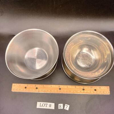 87 - 2 stainless sauce bowls