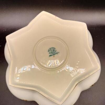 98 - Vintage Hutschenreuther Selb German Floral Frog Console