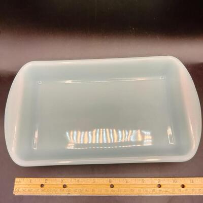 102- vintage glasbake teal baking dish