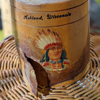 Native American Basket Stand, Wishing Well, Ashland, Wi