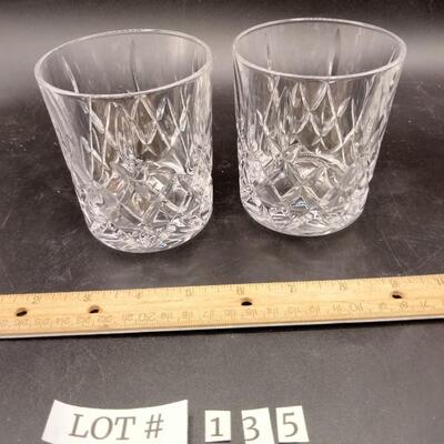 135 - pair glass rocks glasses