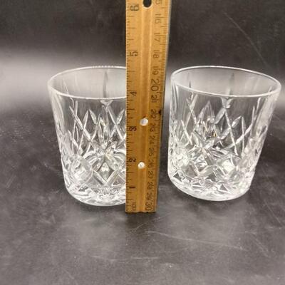 135 - pair glass rocks glasses