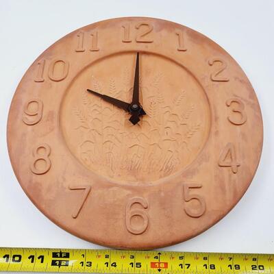 BEAUTIFUL POTTERY CLOCK - WORKS!