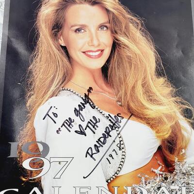 SIGNED RAIDERETTE 1996 CALENDAR PAGE
