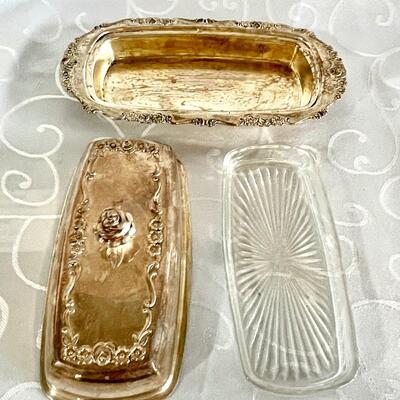 Vintage 1883 Rogers Silverplate Butter Dish
