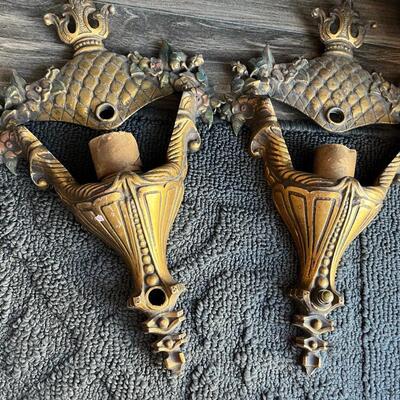 Vintage Cast iron wall sconces