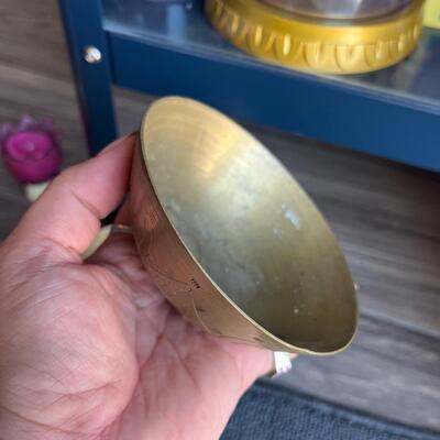 Vintage brass trinket dish set