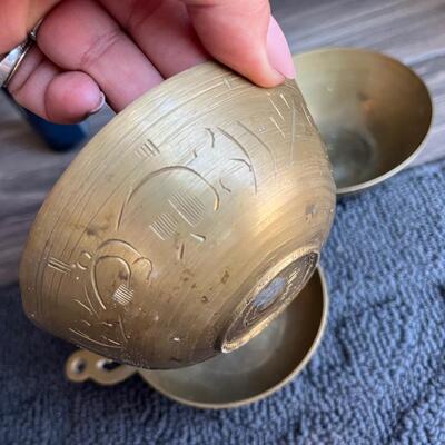 Vintage brass trinket dish set