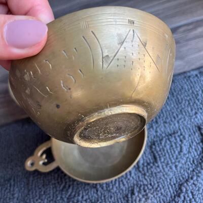Vintage brass trinket dish set