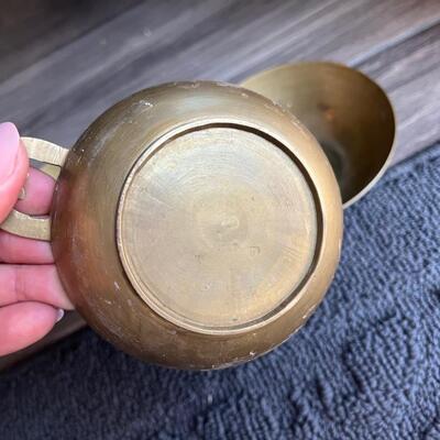 Vintage brass trinket dish set