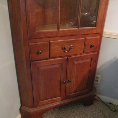 Corner Oak China Cabinet