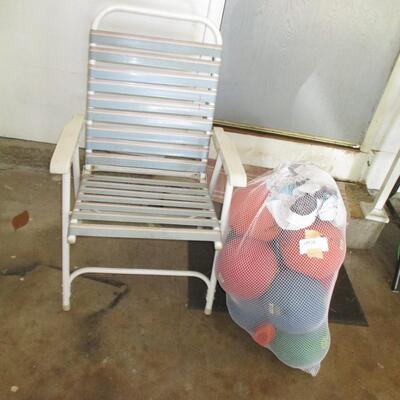 Rubber Balls & Lawn Chair