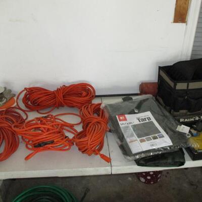 Extension Cords, Tarp, Tool Waist Organizer