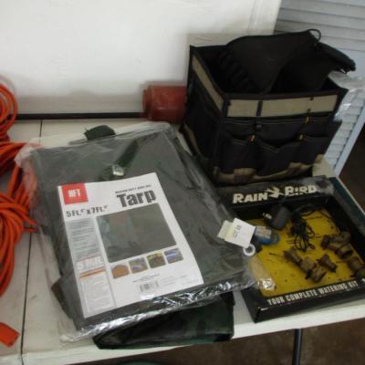 Extension Cords, Tarp, Tool Waist Organizer