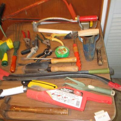 Assorted Garden Tools & Garden Seat
