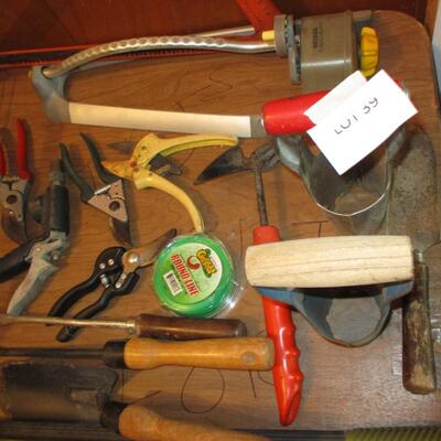 Assorted Garden Tools & Garden Seat