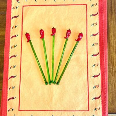 Chili Pepper Placemats & Stir Sticks