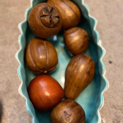 Mid century wood fruit
