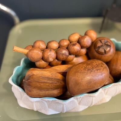 Mid century wood fruit