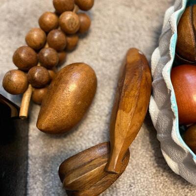 Mid century wood fruit