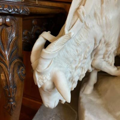 Amalthea and Jupiter's Goat Marble Sculpture 19th Century French After Pierre Julien