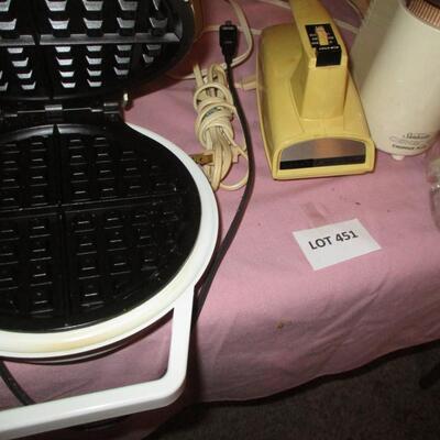 Kitchenware-- plates, waffle iron