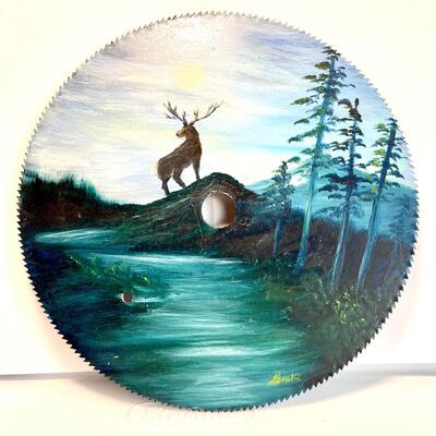 Handpainted Woodland Saw Blades