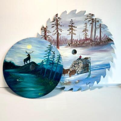 Handpainted Woodland Saw Blades