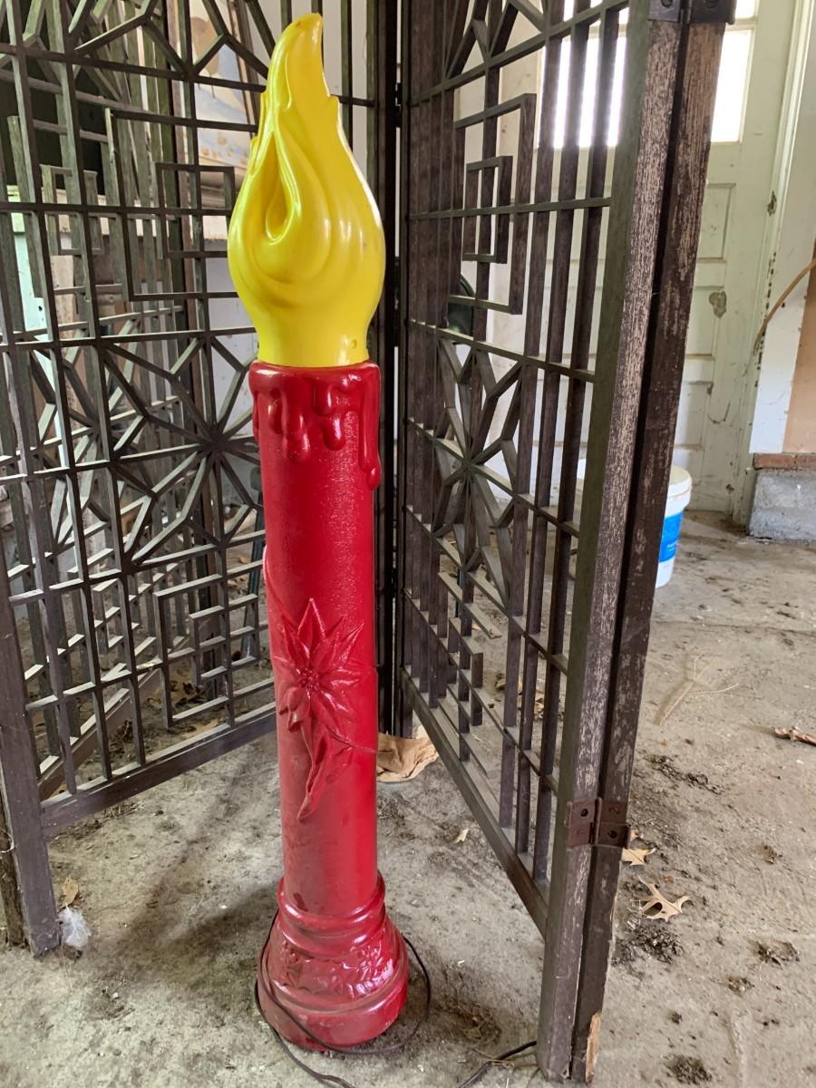 Vintage 36" Blow Mold Christmas Candles