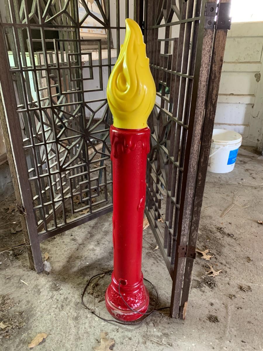 Vintage 36" Blow Mold Christmas Candles