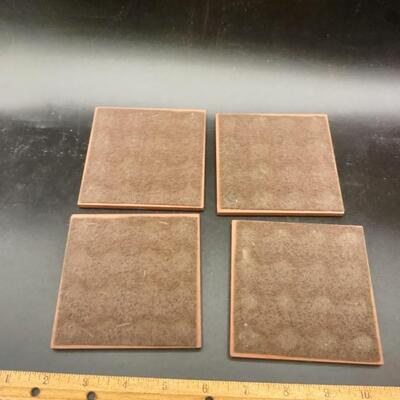 146 - 4 vintage Italian ceramic tile coasters