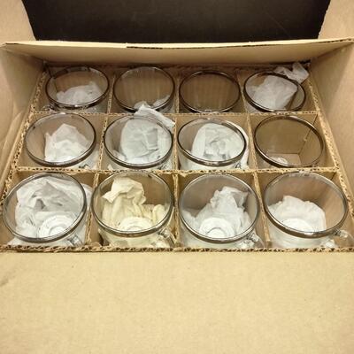 148 - Vintage Silver rimmed Punch Bowl Set