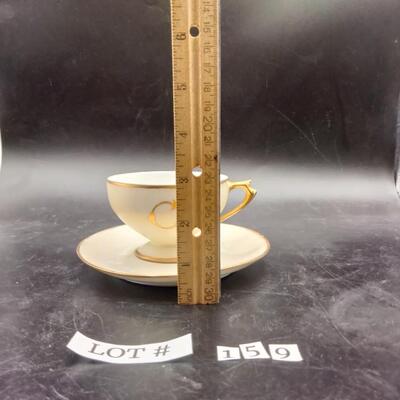 159 - Vintage Letter C teacup/saucer